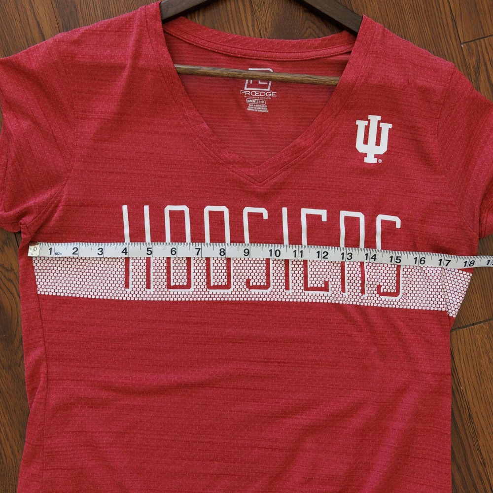 Indiana University Hoosiers Womens Red V-Neck T-Shirt ProEdge IU Medium 8/10 - Picture 5 of 8